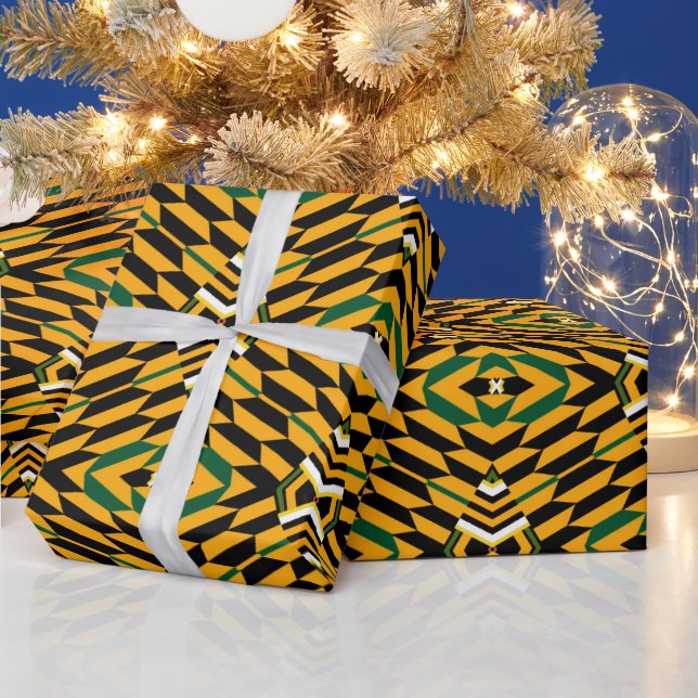 Afro Pop Kente Design Wrapping Paper (Holidays)