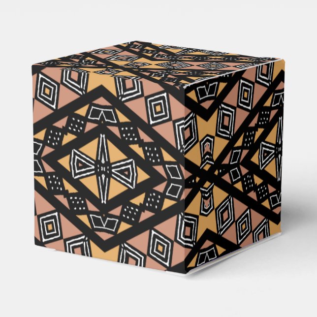 Afro Pop Modern Bogolan Mud Cloth Design Favour Box (Back Side)