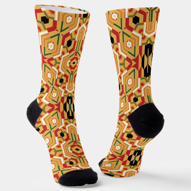 Afro Pop Modern Kente Socks (Angled)