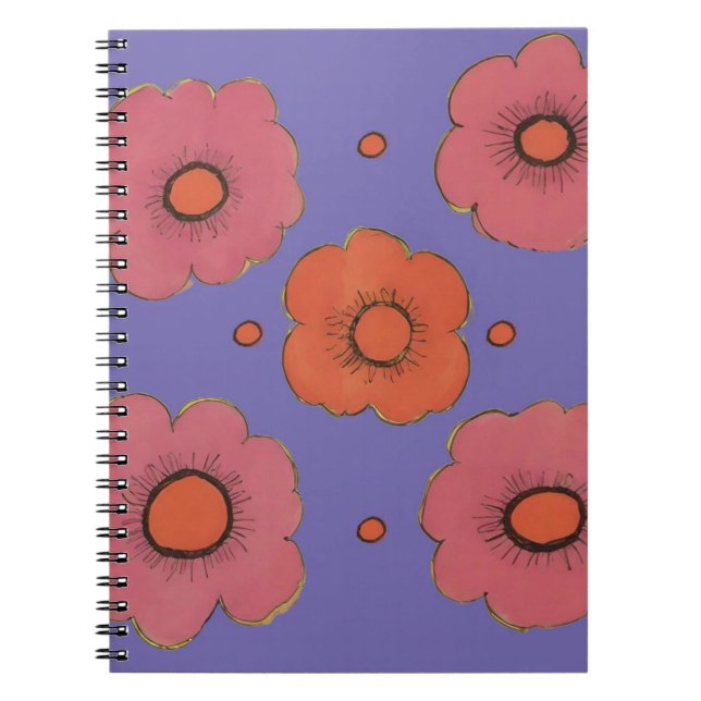 Afro Poppies Spiral Photo Notebook (Front)