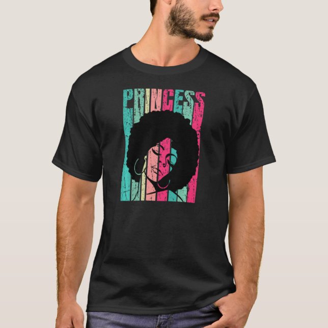 Afro Princess African American Womens Black Cultur T-Shirt (Front)