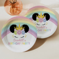 Afro Puff Unicorn Rainbows Birthday Party
