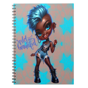 Afro Punk Blue Star Beautiful Spiral Notebook