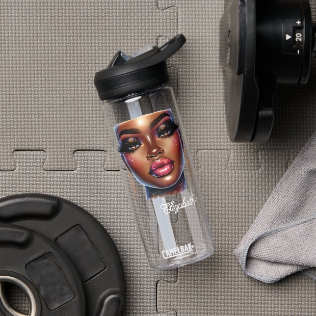 Afro Queen Art Fashion Melanin Chic Custom Water Bottle (Gym)