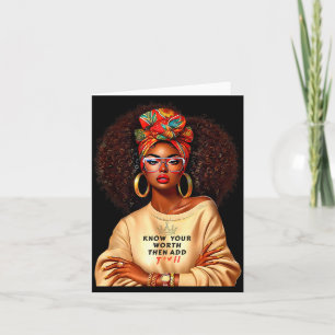 Afro Queen Black Woman African Melanin Black Histo Card
