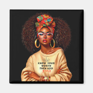 Afro Queen Black Woman African Melanin Black Histo Magnet