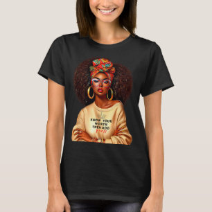Afro Queen Black Woman African Melanin Black Histo T-Shirt