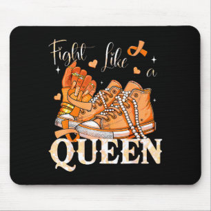 Afro Queen Multiple Sclerosis Survivor Orange Ribb Mouse Pad