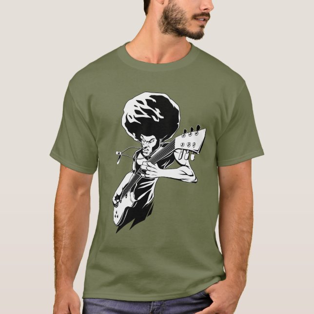 Afro rock guitarist T-Shirt (Front)