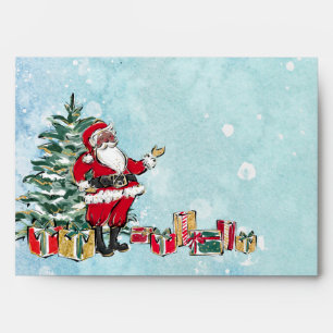 Afro Santa Claus and Christmas Tree Envelope