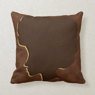Afro Silhouette American Mojo Throw Pillow