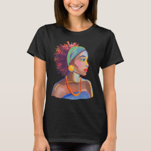 Afro Sista Womens Queen Afro Melanin Goddess T-Shirt
