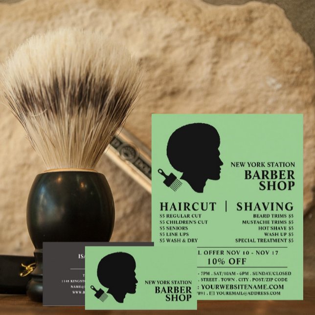 Afro Style, Men's Barbers Business Card (Creator Uploaded)