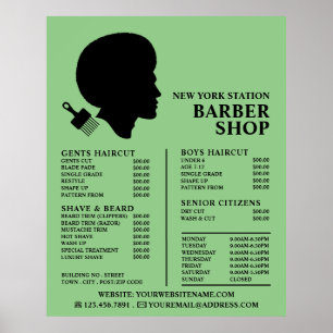 Afro Style, Men's Barbers Price List Poster