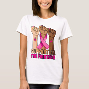 Afro Support All The Fighters Breast Cancer Pink R T-Shirt