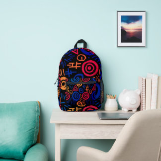 Afro Tribal Pattern Colourful Abstract Printed Backpack