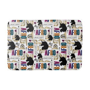 Afro Unicorn Bold Pattern Bath Mat