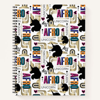 Afro Unicorn Bold Pattern Notebook