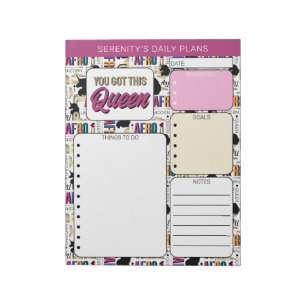 Afro Unicorn Bold Pattern Notepad