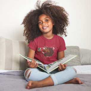 Afro Unicorn Candy Cane Heart Holiday T-Shirt