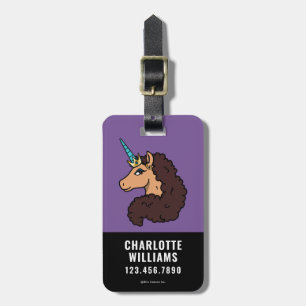 Afro Unicorn Divine Luggage Tag