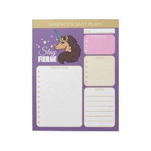 Afro Unicorn Divine Notepad