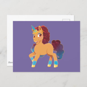 Afro Unicorn Divine Prancing Postcard
