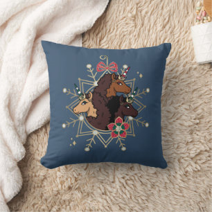 Afro Unicorn Festive Holiday Magical Cushion