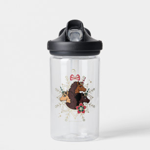 Afro Unicorn Festive Holiday Magical Water Bottle