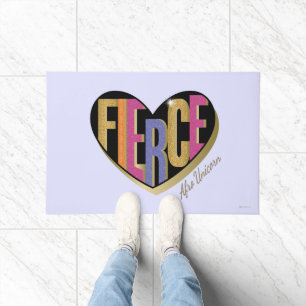 Afro Unicorn Fierce Heart Design Doormat