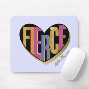 Afro Unicorn Fierce Heart Design Mouse Pad