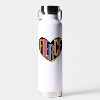 Afro Unicorn Fierce Heart Design Water Bottle