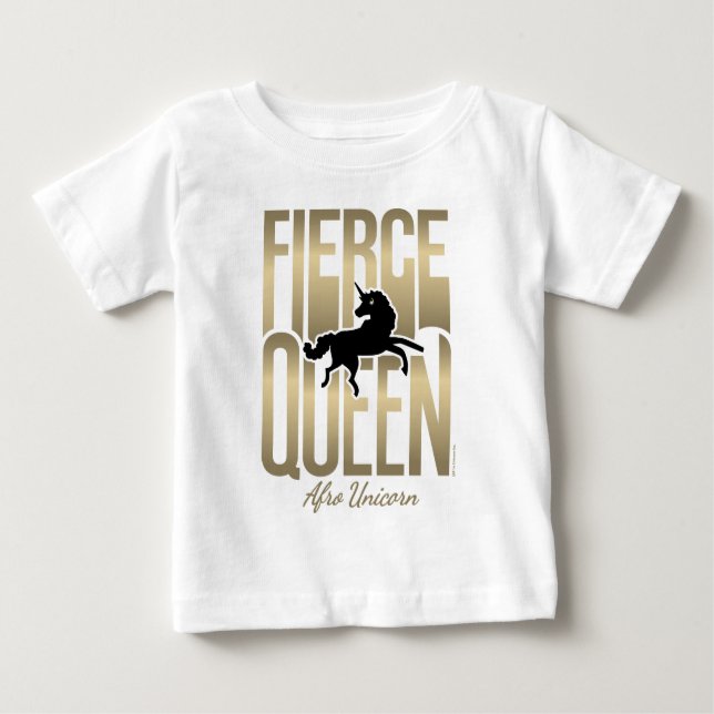 Afro Unicorn Fierce Queen Baby T-Shirt (Front)