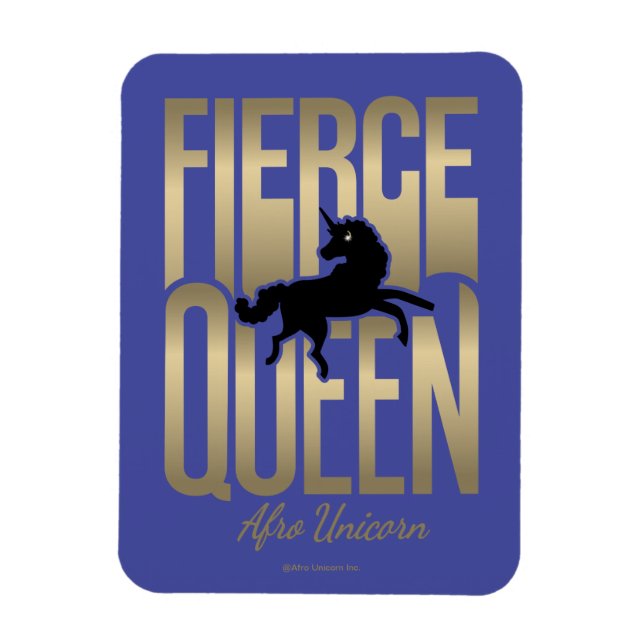Afro Unicorn Fierce Queen Magnet (Vertical)