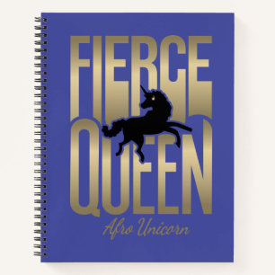 Afro Unicorn Fierce Queen Notebook