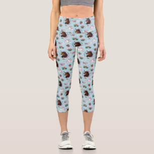 Afro Unicorn Holiday Pattern Capri Leggings