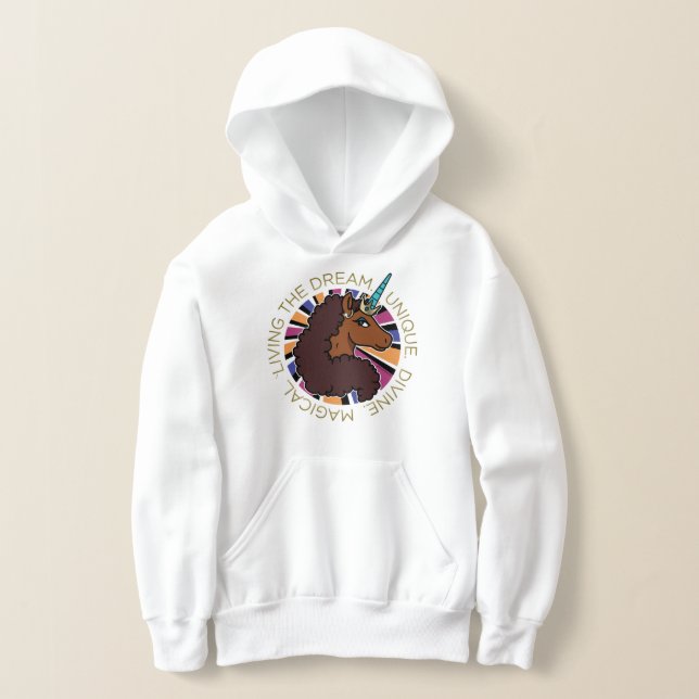 Afro Unicorn Living the Dream Design (Laydown)