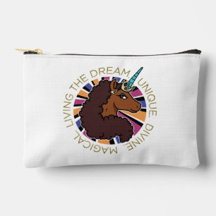Afro Unicorn Living the Dream Design Accessory Pouch