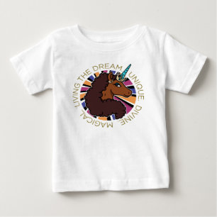 Afro Unicorn Living the Dream Design Baby T-Shirt