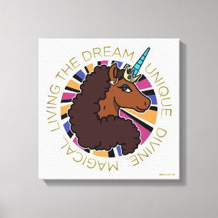 Afro Unicorn Living the Dream Design Canvas Print