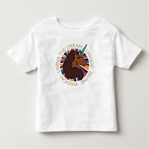 Afro Unicorn Living the Dream Design Toddler T-Shirt