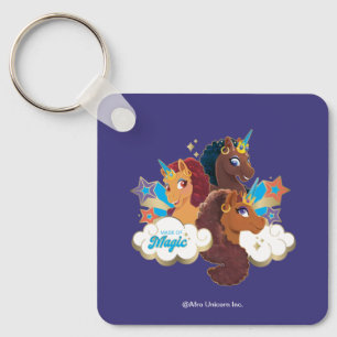 Afro Unicorn “Made of Magic” Trio Design Key Ring