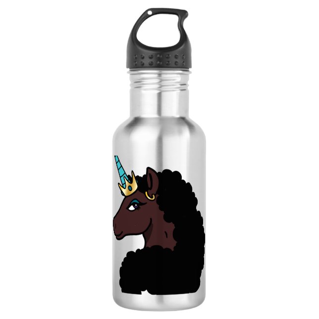 Afro Unicorn | Magical 710 Ml Water Bottle (Front)