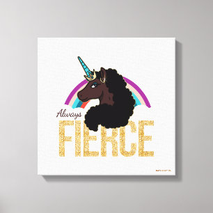 Afro Unicorn Magical - Always Fierce Canvas Print