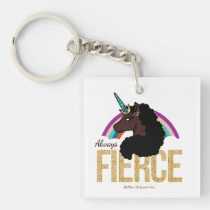 Afro Unicorn   Magical - Always Fierce Key Ring