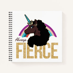 Afro Unicorn   Magical - Always Fierce Notebook
