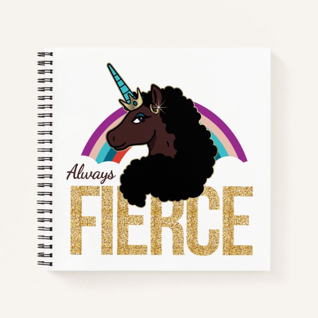 Afro Unicorn | Magical - Always Fierce Notebook (Front)