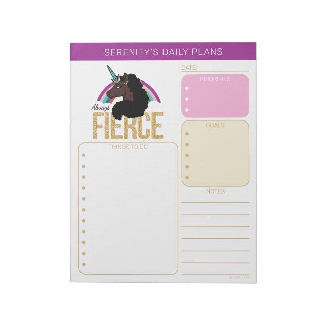 Afro Unicorn | Magical - Always Fierce Notepad (Rotated)