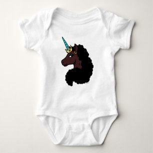 Afro Unicorn Magical Baby Bodysuit