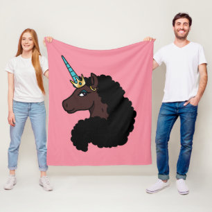 Afro Unicorn   Magical Fleece Blanket